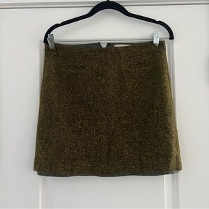 Tweed Olive Loft Skirt
